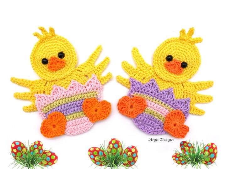Häkelanleitung Applikation "Küken"