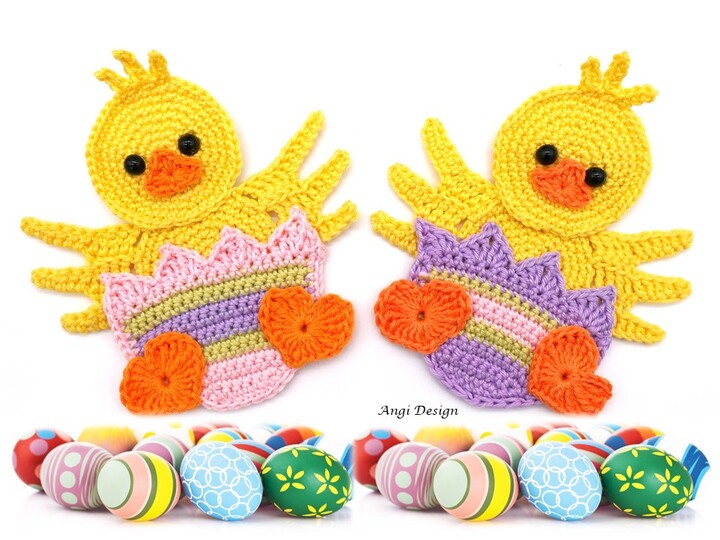 Häkelanleitung Applikation "Küken"