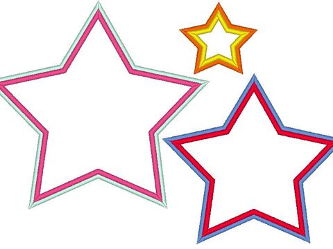 Stickdatei - Stern Rahmen mit doppeltem Rand in 16 Größen