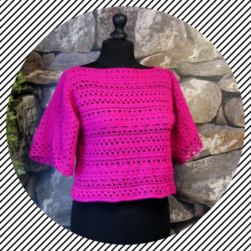 Häkelanleitung luftiger Sommerpulli Pink Lady - Bild 2