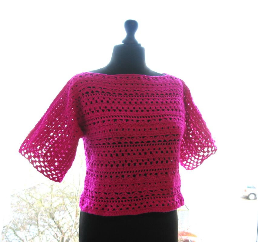 Häkelanleitung luftiger Sommerpulli Pink Lady - Bild 4