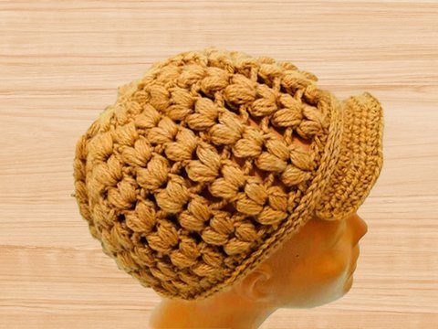 Crochet Beanie Pattern – Popcorn Stitch Hat PDF + Video Tutorial