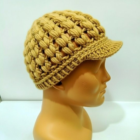 Crochet Beanie Pattern – Popcorn Stitch Hat PDF + Video Tutorial