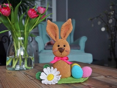 Häkelanleitung Hase mit bunten Eiern - PDF Datei