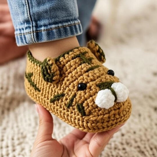 Crochet Baby Shoes with Sole – Easy Booties PDF Pattern + Video
