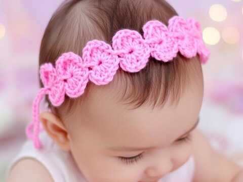 Crochet Hearts Headband Pattern + Video Tutorial, Easy Hairband PDF
