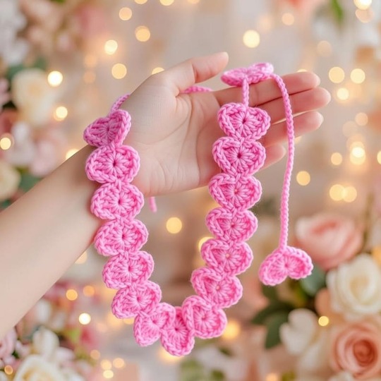 Crochet Hearts Headband Pattern + Video Tutorial, Easy Hairband PDF