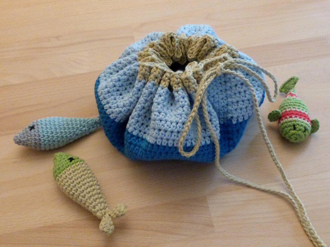 Häkelanleitung für ein Kinderspiel Wurfspiel "Fische werfen" - Bild 3