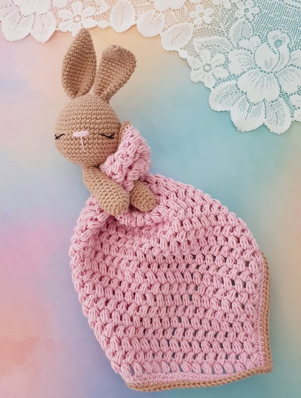 Lovey blankets "Bunnies Polly & Paul" - snuggler - crochet pattern PDF - Image 6