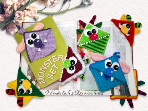 Häkelanleitung "Lese Ecken" Monster 3er Set