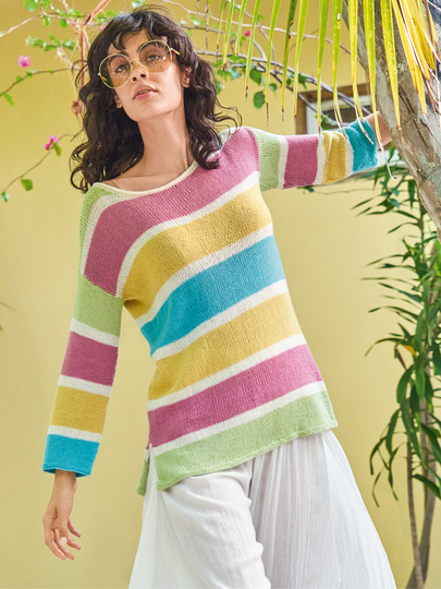Bunt gestreifter Pullover