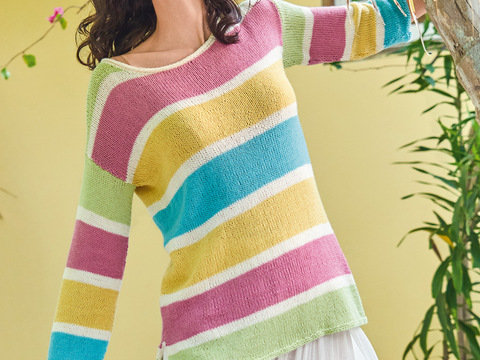 Bunt gestreifter Pullover