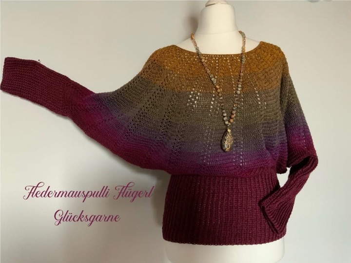 Häkelanleitung Fledermauspulli Flügerl