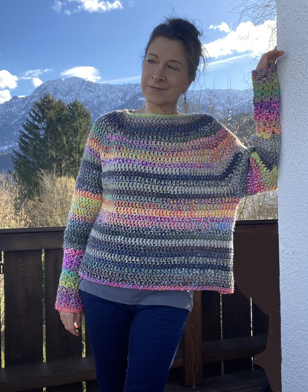 Raglan-Pullover häkeln SOLAR – nahtlos von oben gehäkelt - Bild 7