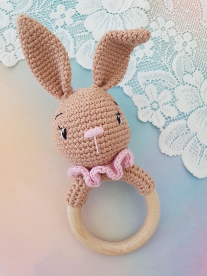 Baby rattle "Bunny Polly" - crochet pattern PDF