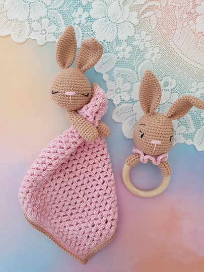 Baby rattle "Bunny Polly" - crochet pattern PDF
