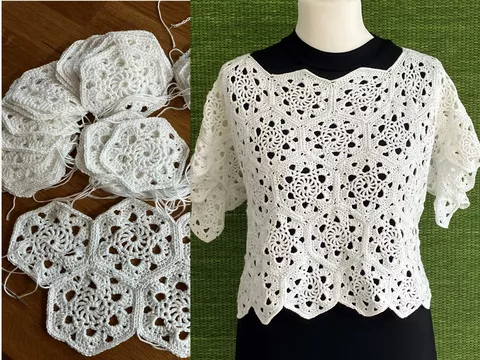 a Shirt made of hexagons (Belly cheat No 2) crochet pattern