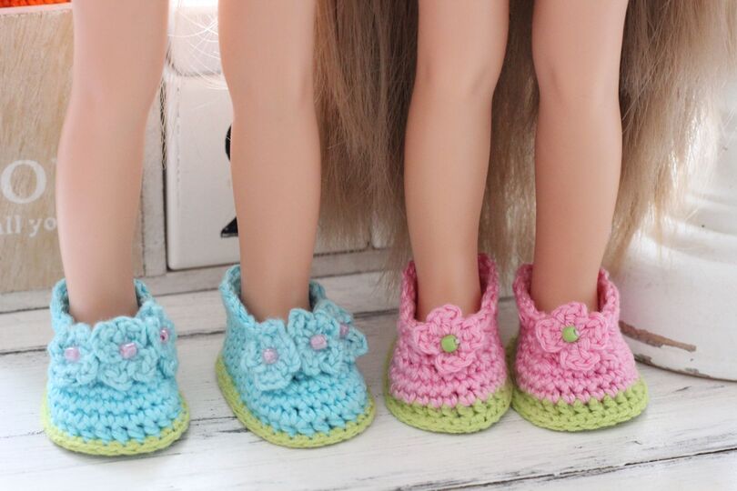 Häkelanleitung für Puppenschuhe