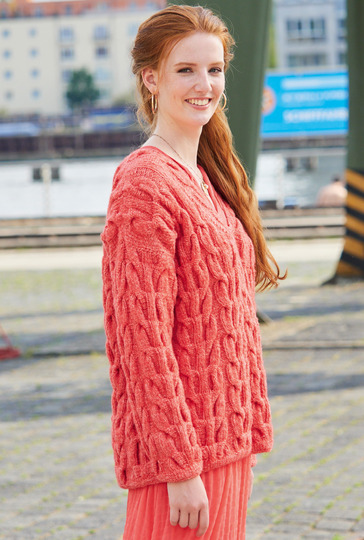 Fantasievoller Zopfmuster-Pulli