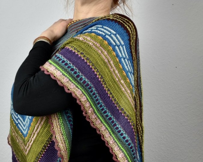 Knitzone, Mustertuch für Resteverwertug