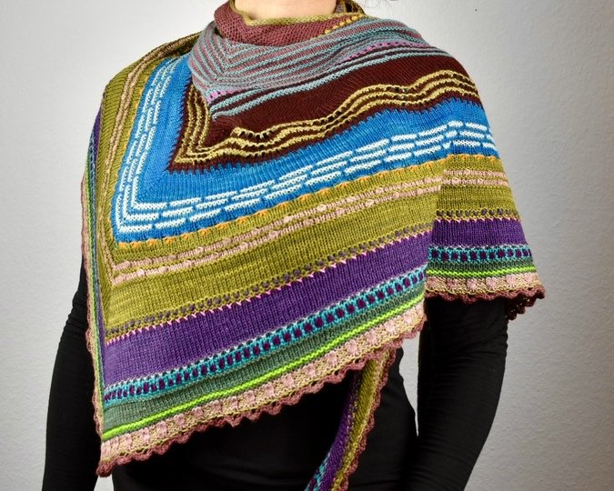 Knitzone, Mustertuch für Resteverwertug