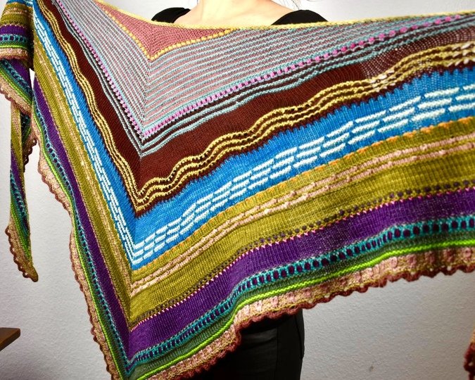 Knitzone, Mustertuch für Resteverwertug