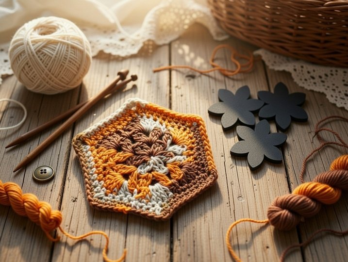 Häkelanleitung Hexagon Motiv – PDF + Video Tutorial für Anfänger