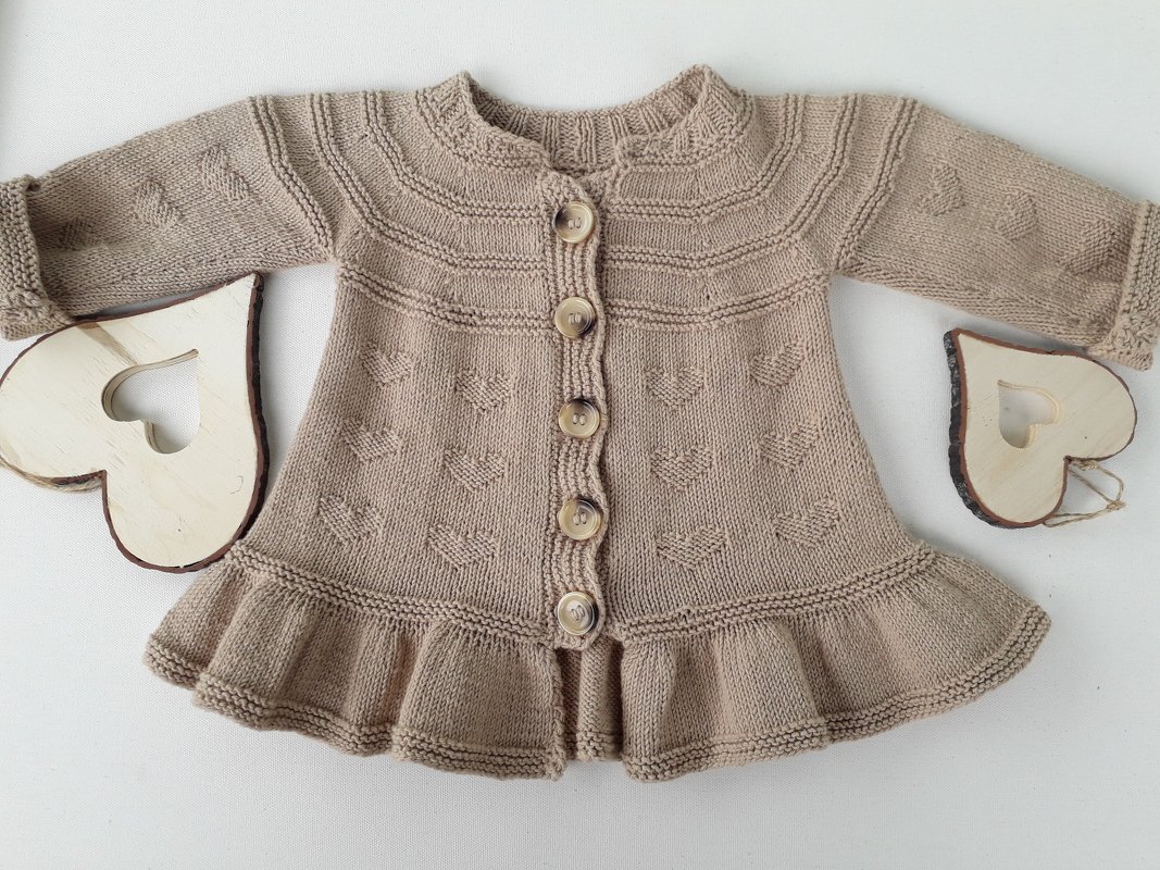Strickanleitung mit Maßskizze Baby-Sommerjacke, Baumwolljacke  Gr. 80/86