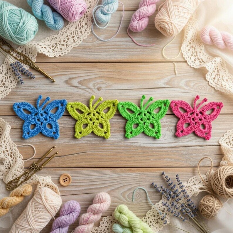 Crochet Butterfly Applique PDF + Video (English Only) | nontycrochet
