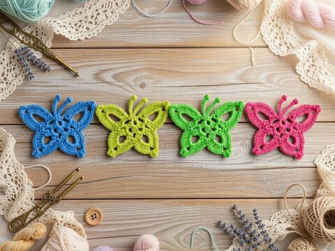 Häkelanleitung Schmetterling PDF + Video (nur Englisch) | nontycrochet