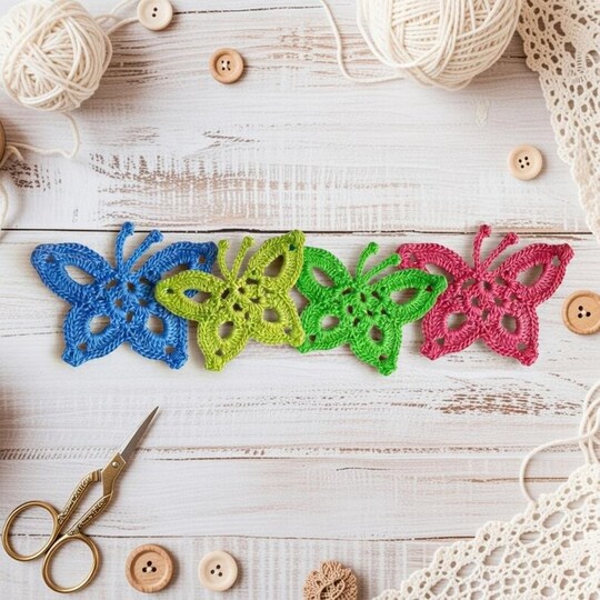 Crochet Butterfly Applique PDF + Video (English Only) | nontycrochet