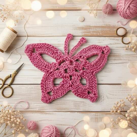 Häkelanleitung Schmetterling PDF + Video (nur Englisch) | nontycrochet