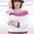 Naturfarbener Pullover mit Jacquardmusterpasse in Rot, Braun, Grau