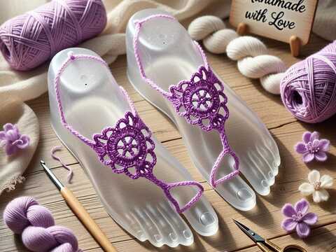 Häkel-Barfußsandalen PDF Muster + Video (nur Englisch) – nontycrochet