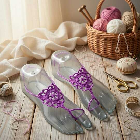 Crochet Barefoot Sandals PDF Pattern + Video (English Only) – nontycrochet
