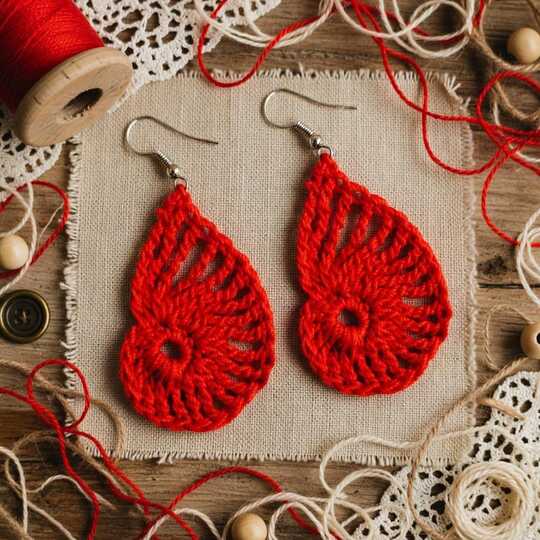Crochet Leaf Earrings Pattern + Video (English-Only Tutorial)