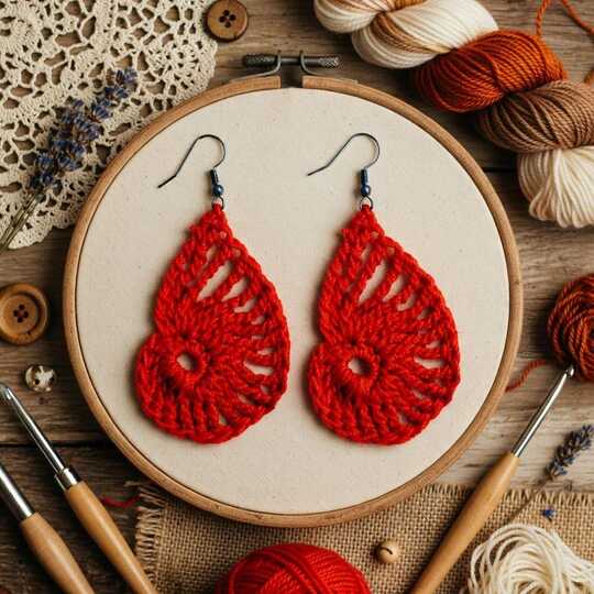Crochet Leaf Earrings Pattern + Video (English-Only Tutorial)