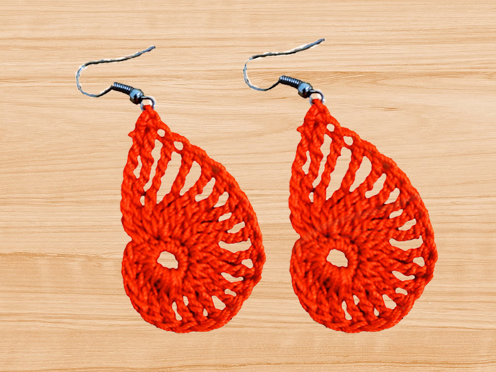 Crochet Leaf Earrings Pattern + Video (English-Only Tutorial)