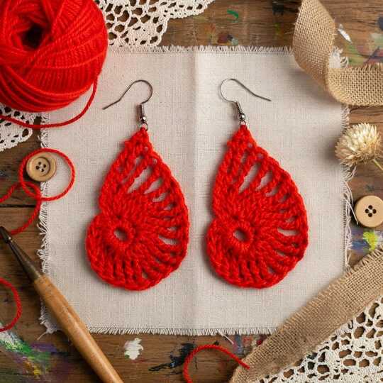 Crochet Leaf Earrings Pattern + Video (English-Only Tutorial)