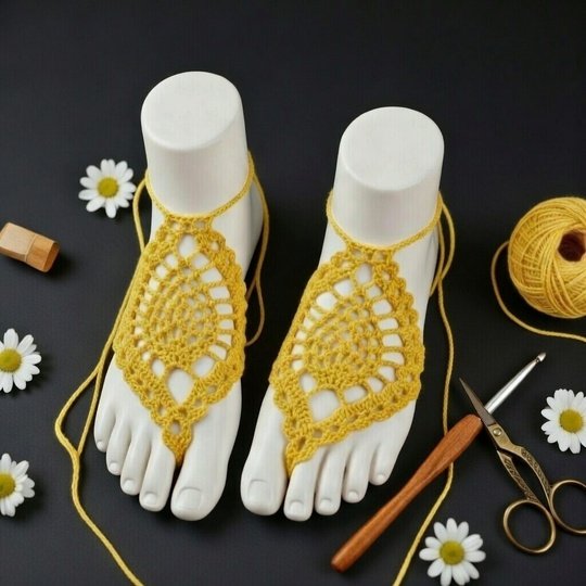 Crochet Barefoot Sandals Pattern – PDF Download + Video Tutorial