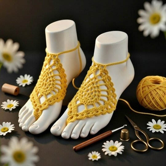 Häkelanleitung Barfuß-Sandalen – PDF Download + Video Tutorial