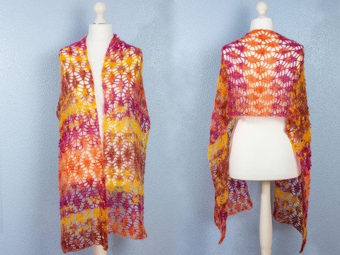 Federleichter Mohair-Schal „Sonnengesang“ - Häkelanleitung