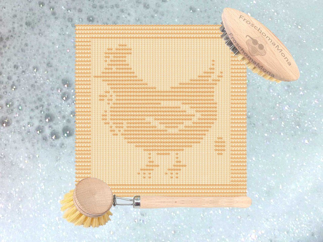 gestricktes Deckchen „ Huhn Hildegard “ Anleitung Spültuch Waschlappen - Bild 2