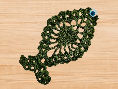 Crochet Fish Coaster PDF + Video Tutorial in English Only