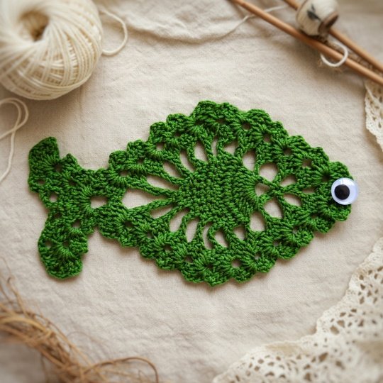 Crochet Fish Coaster PDF + Video Tutorial in English Only