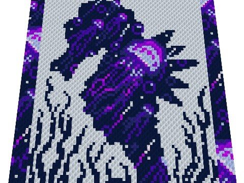 Häkelmuster * SEEPFERDCHEN SILHOUETTE * Grafik für C2C Decke