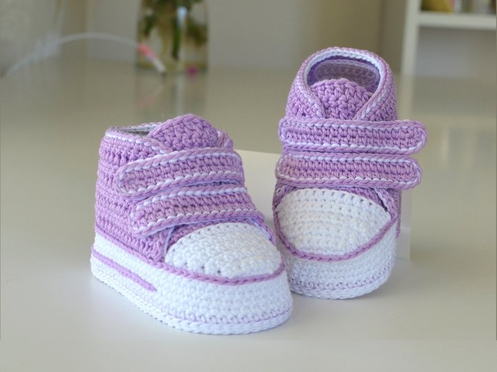 Häkelanleitung Knöchelturnschuhe Neugeborenes bis Baby 9 Monate