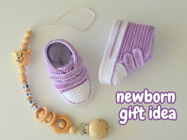 Häkelanleitung Knöchelturnschuhe Neugeborenes bis Baby 9 Monate