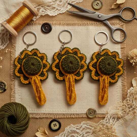Crochet Mini Hat Keychain PDF + Video Tutorial in English Only