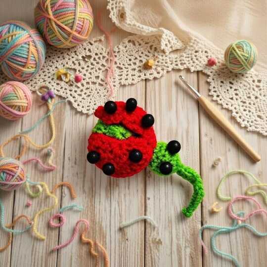 Crochet Ladybug Keychain Pattern + Video Tutorial (English Only)